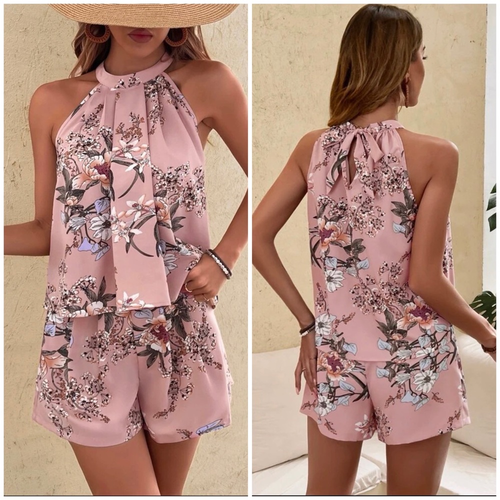 🆕Tie Back Halter Top & Shorts